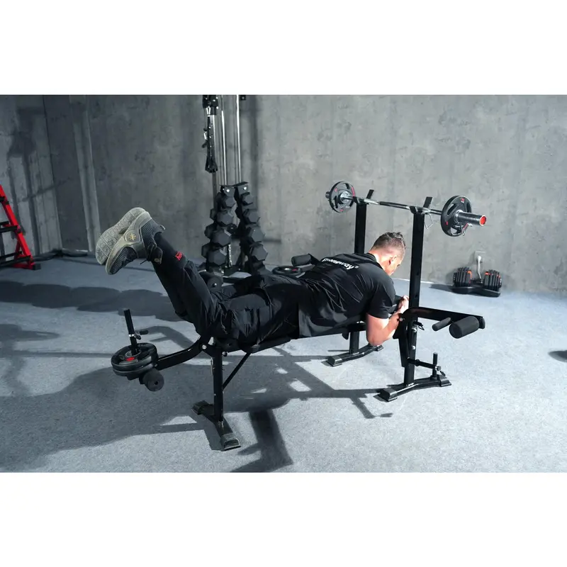 STRONGWAY™ Multi Gym - Adjustable Weight Bench with Barbell Rack (Foldable) 5
