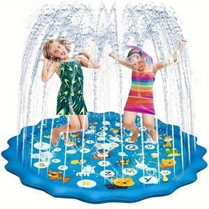 Water Splash Pad, Splash Proof Water Play Pad, Outdoor Lawns, Gardens, Summer Parks and Yard Toys, Water Slide, Inflatable Pool, Inflatable Waterslide, Paddling Pool, Kiddie Swimming Pool Kids Toys, Inflatable Water Sprinkler, Inflatable Pool Float
