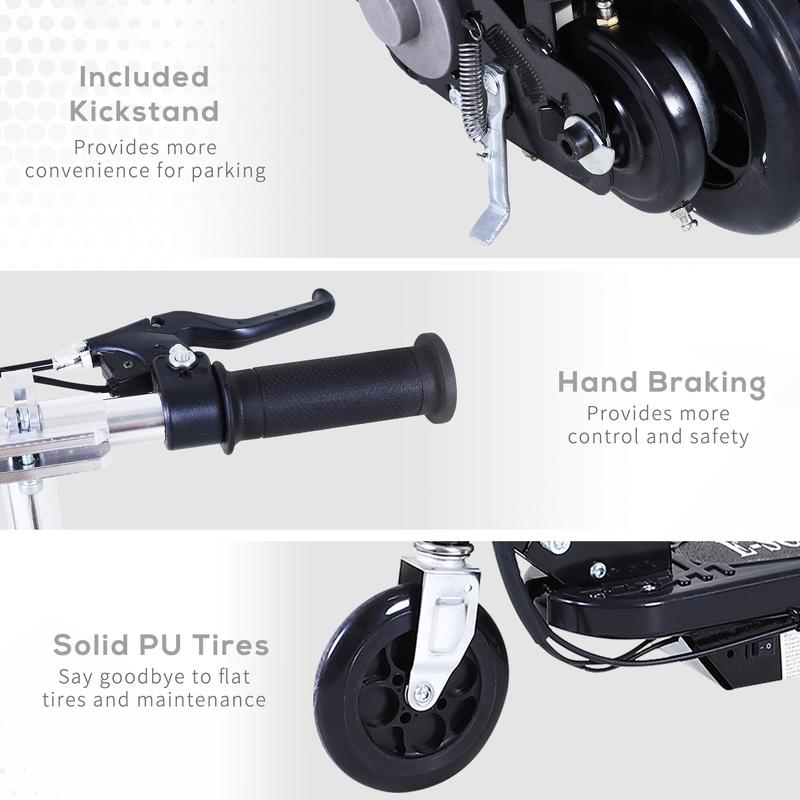 Outdoor Ride On Powered Scooter for kids Sporting Toy 120W Motor Bike 2 x 12V Battery - Black 6