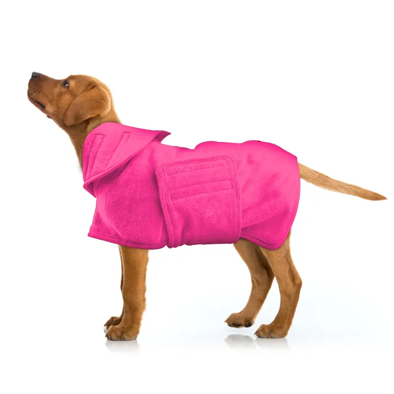 Dog Bathrobe Towel Microfibre Bath Robe Pet Super Absorbent Drying Coat large 4