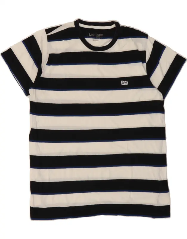 Pre-Owned Vintage LEE Mens Regular Fit T-Shirt Top Small Black Striped Cotton 1