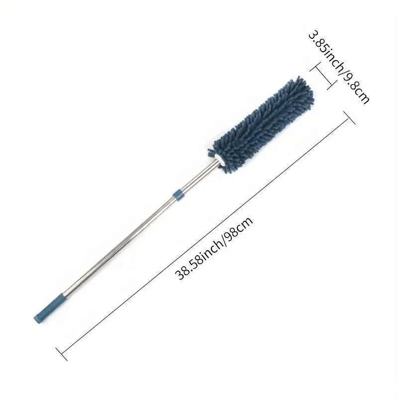 1pc Chenille Telescopic Dust Duster - Washable & Extendable Pole, Detachable Brush for Efficient Cleaning of Furniture, Car, Windows, Ceiling Fans & More - Available in Kakai, Brown, Purplish Blue, Pale Green 3
