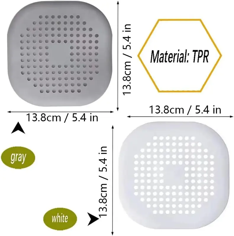 2 Pcs Silicone Drain Protector with Sucker, Sink Strainer Protector, Shower Drain Covers Hair Catcher, Strainer Plug Trap Filter for Bathroom, Bathtub, Kitchen 1