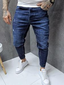 Men's Regular Fit Solid Color Ripped Jeans, Casual Comfy Denim Pants for Daily Wear, Fashion Men's Bottoms for All Seasons, Cotton