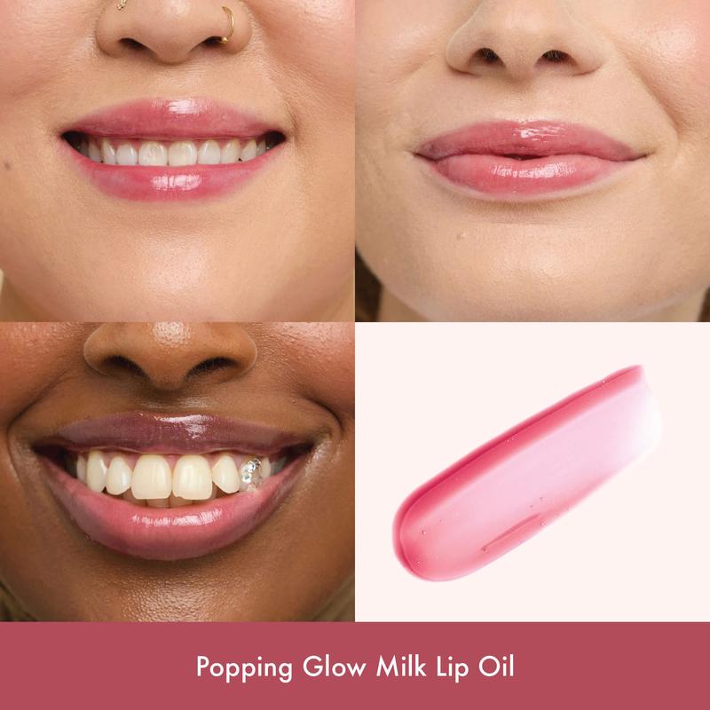Glow Milk Lip Oil Set of 3 Shades - with Key Chain - Non-Sticky, Moisturising Formula with Jojoba Oil - The Beauty Crop 2
