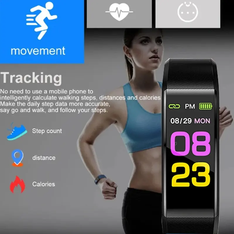 Smart Watch Men Women Fitness Tracker Blood Pressure Heart Rate Sport Watches UK 6