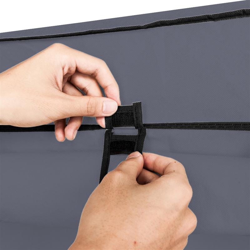 Portable Clothes Closet Non-Woven Fabric Wardrobe Double Rod Storage Organizer - Gray Racks 8