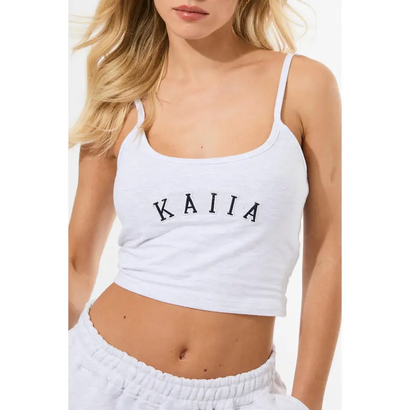 Kaiia Cami Logo Top In Grey Marl 3
