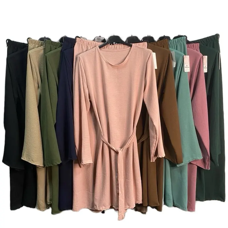 Women's Soft Nida Belted Two Piece Coord Set with Wide Leg Trouser - UK Size 8-16 - Suits, Womenswear