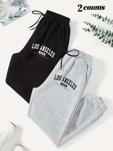 Women's Letter Print Drawstring Waist Sweatpants, Casual Comfy Pocket Jogger Pants for Fall & Winter, Women's Trousers for Daily Wear