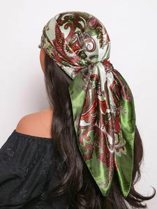 Women's Paisley Print Square Scarf, Boho Style Hair Scarf, Fashionable Hair Accessories for Women & Girls, Casual Versatile Scarf for Daily Wear