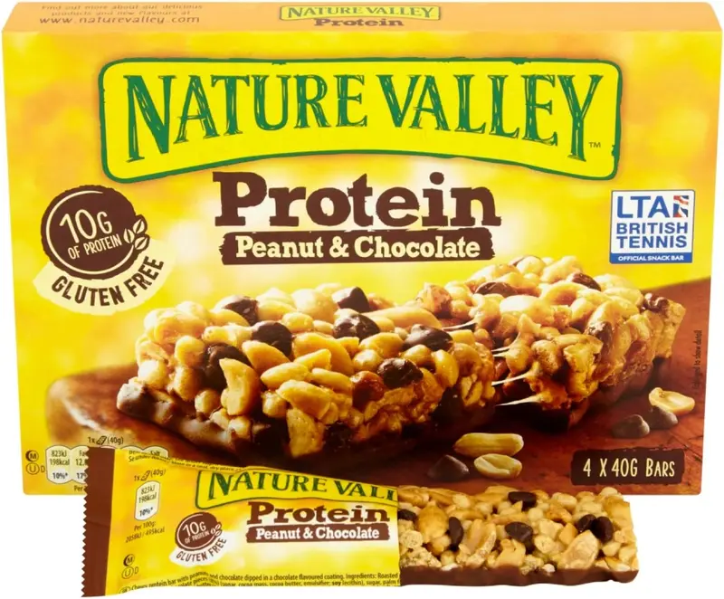 Nature Valley Protein Bars Peanut & Chocolate Gluten Free 32 Pack | Cereal Snack for Energy 1