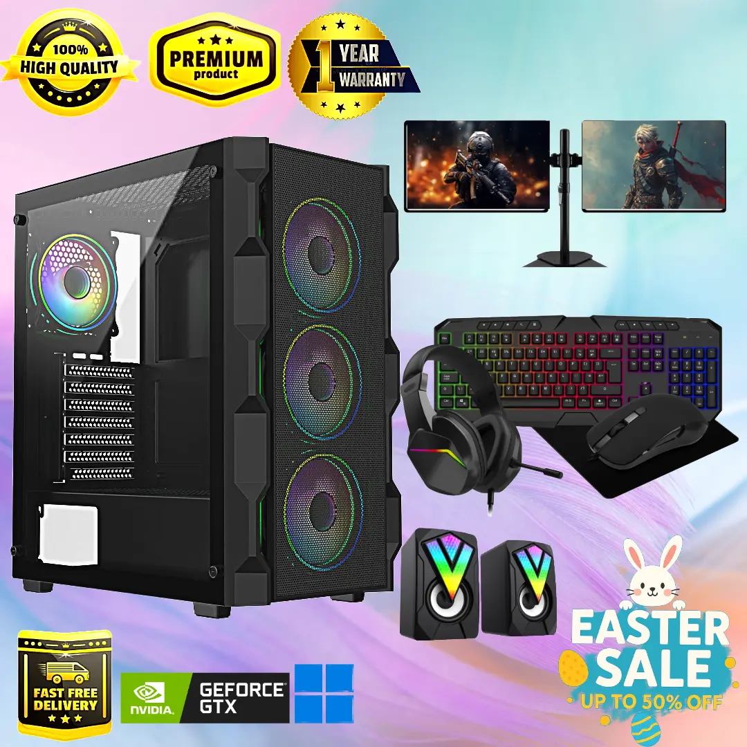 Savitar Gaming PC SAVi7 Flash  Core i7  16GB  128GB SSD  1000GB HDD  Nvida GT720 2GB 22Inch Dual Monitor Bundle and Speakers Free
