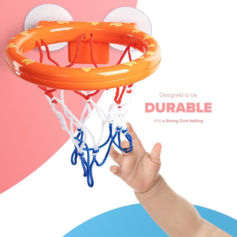 Summer Spring Father's Day Gift  Baby Bath Basketball Hoop Toy - Interactive Bathtub Basketball Set with 3 Balls Included with Strong Suction Cups -Fun Toddler Toy for Boys & Girls 5