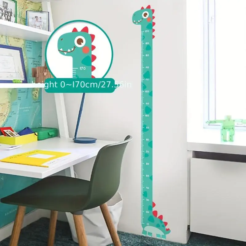 1pc Unicorn Giraffe Dinosaur Height Wall Sticker, Room Wall Decoration Sticker, Creative Cartoon Measuring Height Ruler Sticker, Self-adhesive Removable Wall Sticker 1