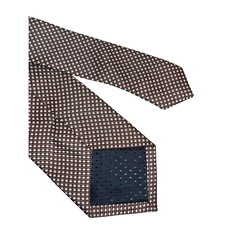chocolate coffee brown tie with white pin spots 4