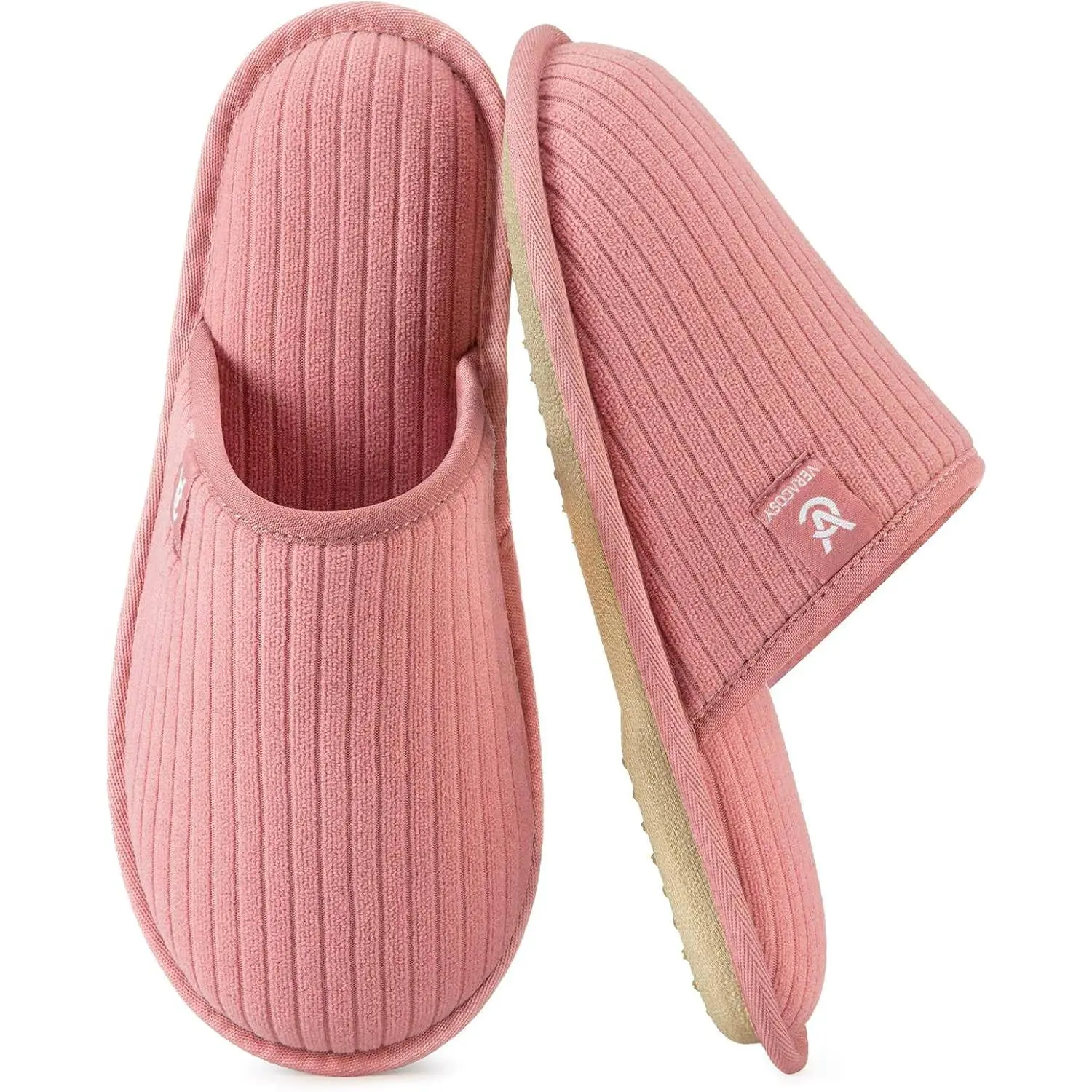 VeraCosy Women's Comfy Scuff Slippers Soft Terry Cloth Memory Foam Home House Shoes