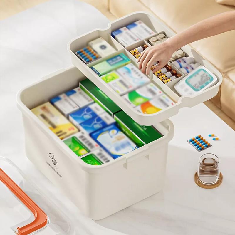 Portable Large-Capacity Medicine Storage Box – First Aid Organizer for Tablets, Pills, Bandages & Medical Supplies | Secure Locking Lid, Travel-Friendly Design for Home, Office or Car Use 8