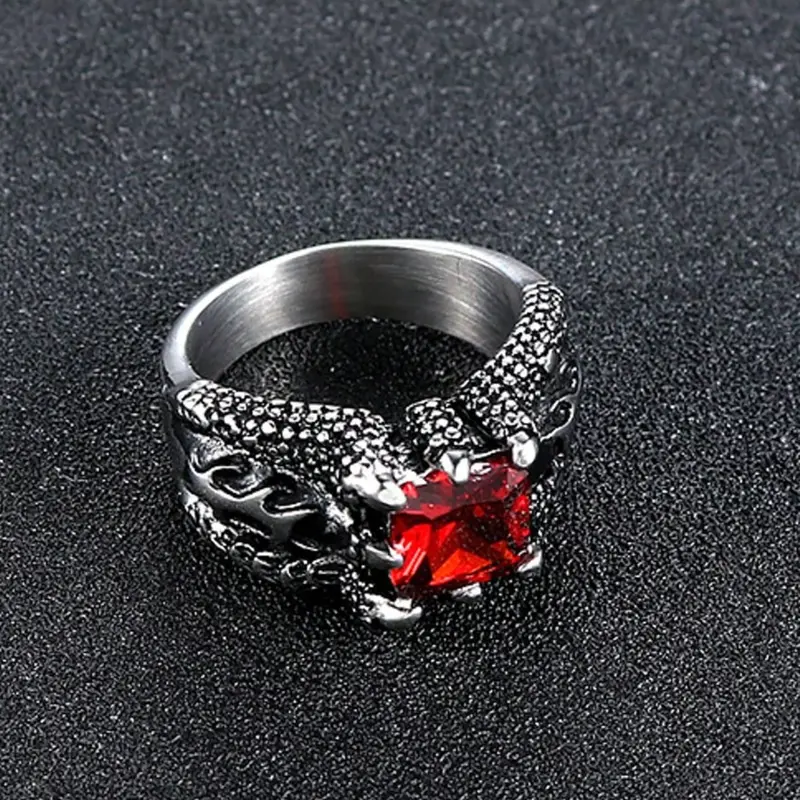 Vintage Dragon Claw Ring, Unique Fashion Magnifying Stone Ring Adjustable As Men's Gift, Daily Wear, Party 1