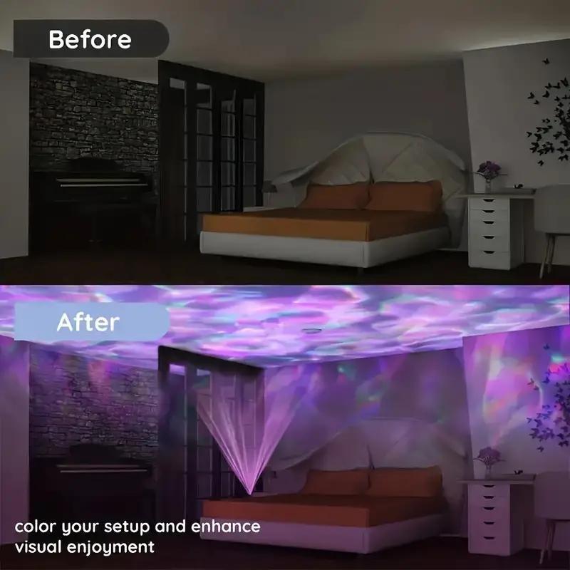 Starry Sky Projector Night Light, USB Powered Wave Projector Night Light with Remote Control, Decorative Light for Home Bedroom Party Festival, Gifts for Men 8