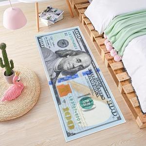 Creative 100 Dollar Pattern Rug, 1 Count Bedroom Decor Bedside Soft Carpet, Area Rug, Christmas Decor Thickened Fluffy Plush Floor Mat for Home Living Room Bedroom, Christmas Gifts, Christmas Decorations