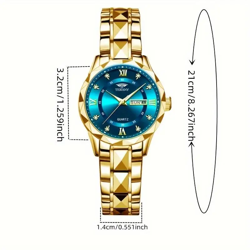 A New Stylish Stainless Steel Ladies Watch With Night Light, Calendar, And Week Display Is An Ideal Choice For Ladies' Sports Watches For Simple And Casual Lifestyle Travel Quartz Watch Birthday Gifts Holiday Gifts Presents. 6
