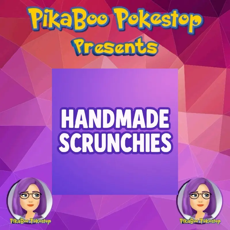 Handmade by Pikaboo scrunchies. Different character designs available. Hair accessories 0