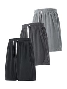 Men's Solid Corduroy Shorts, Casual Loose Fit Drawstring Waist Shorts for Summer, Men's Bottoms for Daily Wear