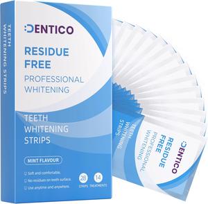 Dentico Professional Teeth Whitening Strips, Pap+ Formula, 28 Count, Enamel-Safe Whitening Strips for Teeth Sensitive, Results in 14 Days, Remove Stains from Coffee, Tea, Wine, Ultra-Thin & Flexible