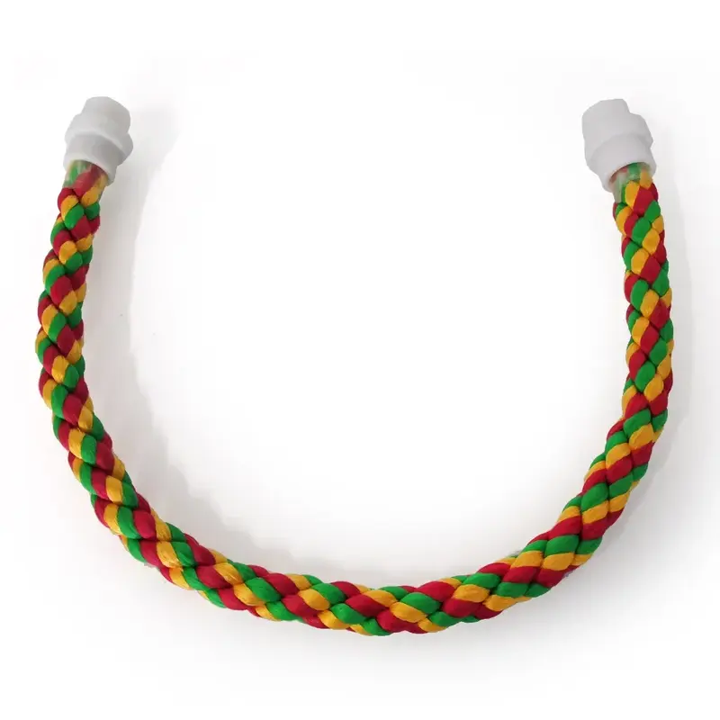 Bird Bite Toy Multi-color Parrot Standing Woven Rope Toy  Bird Chew Toy Bendable Pet Parrot Standing Perches  For Parakeet 6