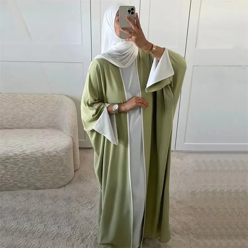 Modest Open Abaya Kimono Kaftan Dubai Islam Muslim Dress Abayas Caftan Marocain Qatar Oman Turkey Clothing For Women Robe Femme 1