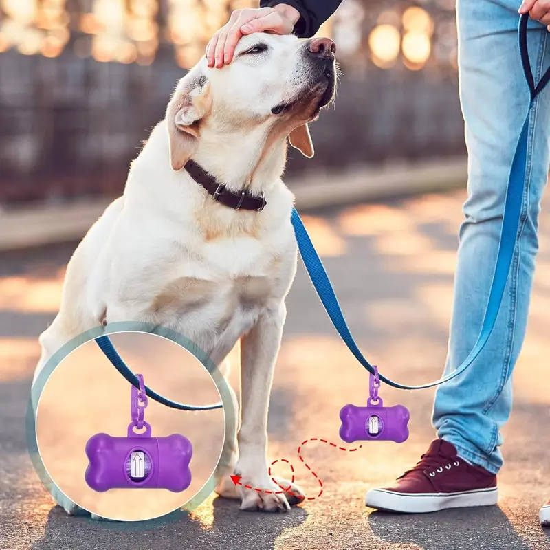 SGM 6 Pcs Dog Poop Bag Holder - Leak-Proof & Portable Dispenser for Pet Waste - Bone Shape, Vibrant Colors 5