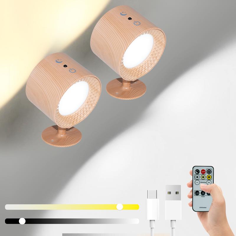 USB Rechargeable Smart LED Wall Light, 1/2 Counts RGBNlight Light with Remote Control, 360° RotatableSpotlight for Bedroom, Bedslde, Display Wall, Cabinet,Hallway, Game Room 8