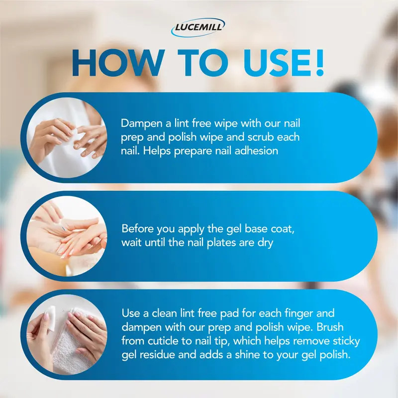 Lucemill Nail Prep & Wipe Gel Polish Cleanser - 500ml | Professional Formula for Acrylics & Nail Tips | Alcohol Wipe Off Solution 2