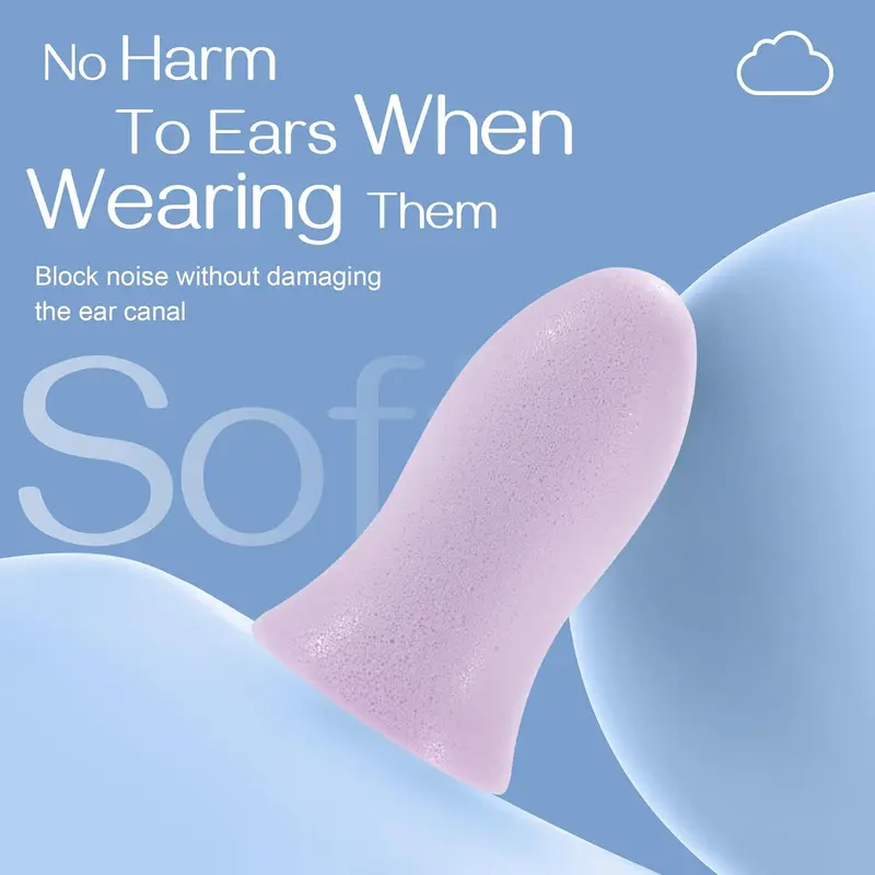 Super Soft Foam Ear Plugs for Sleep, Ergonomic Design, 36dB SNR Noise Cancelling Hypoallergenic Earplugs for Snoring Blocking, Flying, Studying, Work 6