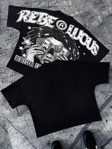 Men's Regular Fit Letter & Money Print Round Neck Tee, Casual Short Sleeve Crew Neck T-shirt for Summer, Fashion Men's Top for Daily Wear, Tropical