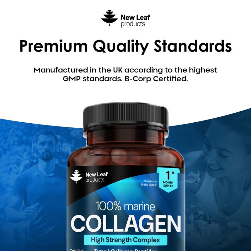 Super Collagen Supplement Type 1 Hydrolysed 100% Marine Collagen Capsules + Hyaluronic Acid, Vitamin C and Biotin 4