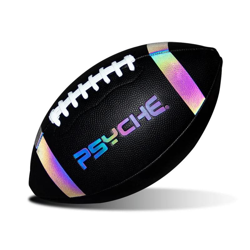 Holographic Black Rugby Ball – PU Leather Anti-Slip Official Size 9 | PSYCHE Sport Training Ball 0
