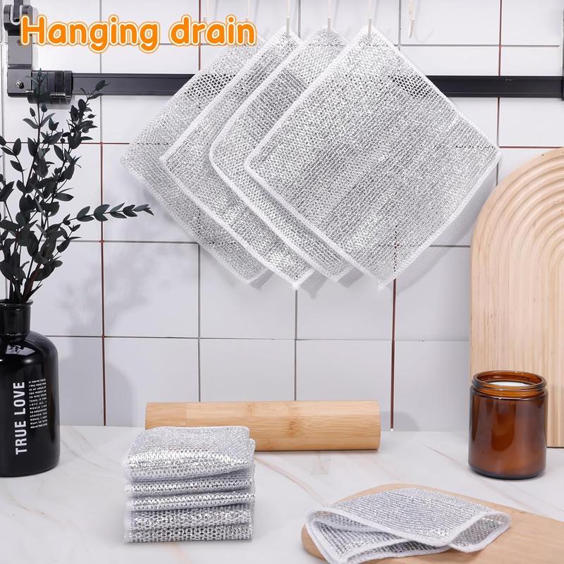 20 PCS Multipurpose Wire Dish Towels for Wet and Dry Cleaning, Reusable Kitchen Cleaning Cloths 6