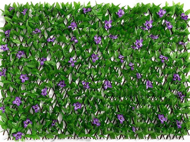 Artificial Ivy Fence Screening, Garden Privacy Hedge Screen, Expandable Faux Green Leaf Trellis, 30cmx180 - Expanded 6
