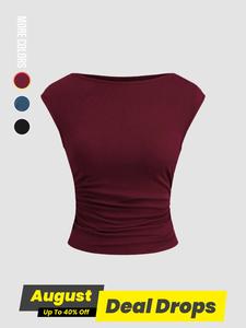 Women's Plain Tank Top, Casual Fitted Sleeveless Knit Top for Summer, Minimalist Basic Breathable Fit Fabric Women's Clothing for Daily Wear, Lady Top, Womenswear