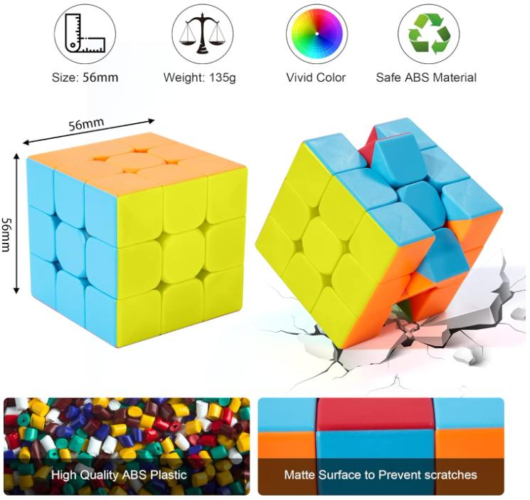 Product Introduction of Speed Cube- Fast Smooth Turning Solid Durable & Stickerless Frosted, Best 3D Puzzle Magic Cube Toy - Turns Quicker than Original for kids Gift & Adult & Children(3x3x3 Cube) 9