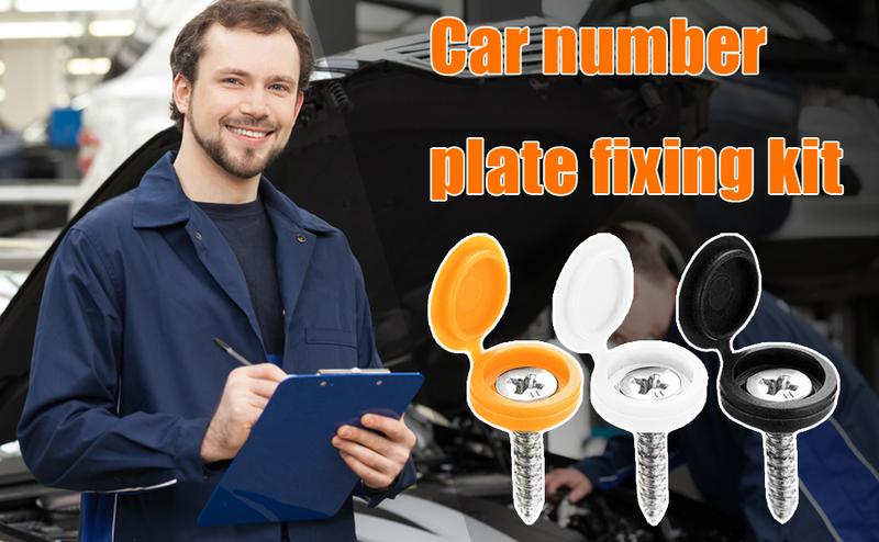 Product Introduction of 48 Pcs 304 Stainless Steel car number plate screws and caps, License Plate Screw Caps Car License Plate Fixing Devices,number plate screws and caps,Black, White and Yellow (8 Each Color) 3
