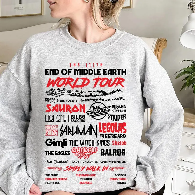 LOTR Middde Earth World Tourr T shirt Hoodie Sweatshirt 3