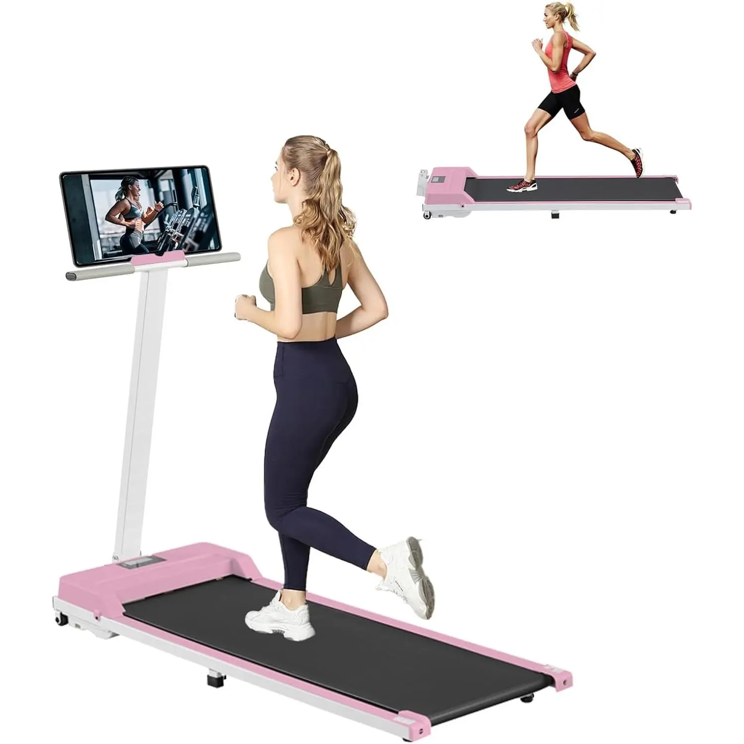 TRIOBLADE Walking Pad Treadmill 2.5HP Under Desk Treadmill for Home and Office 3 in 1 Foldable Walking Treadmills Walking Running Pad 330 Lbs Capacity No Assembly Remote Control & LED Display