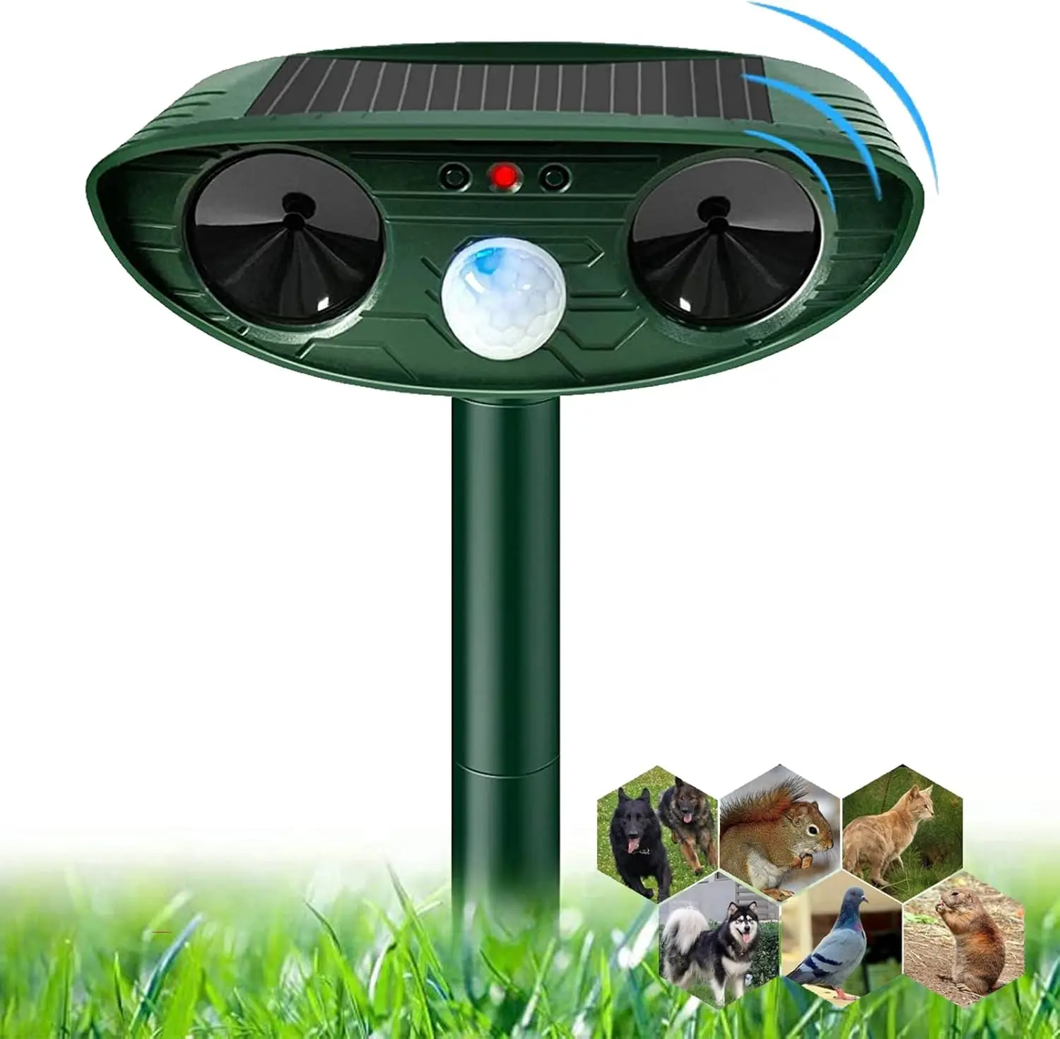 Ultrasonic Cat Repeller, Solar Animal Repeller, Repellent Cat Deterrents, Solar Powered Animal Repeller Waterproof Pest Repellent with Motion Sensor for Farm Dogs Birds Squirrels Deterren