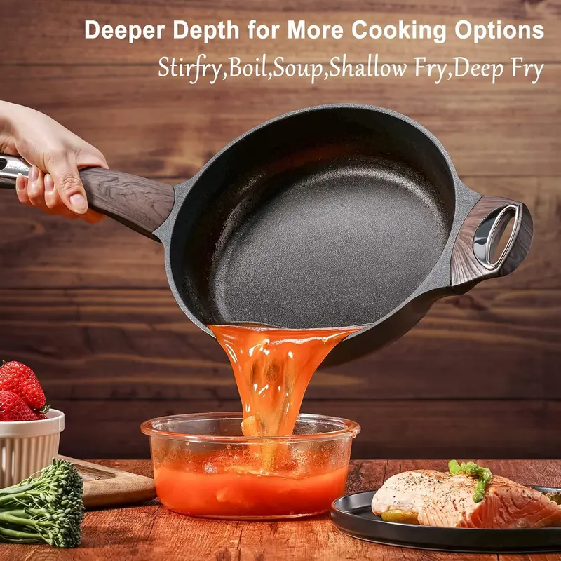 SENSARTE 30cm Deep Nonstick Frying Pan,4.7L Saute Pan with Lid, Large Skillet, Nonstick Cookware, Induction Compatible, PFOA Free, for All Stove Tops 6