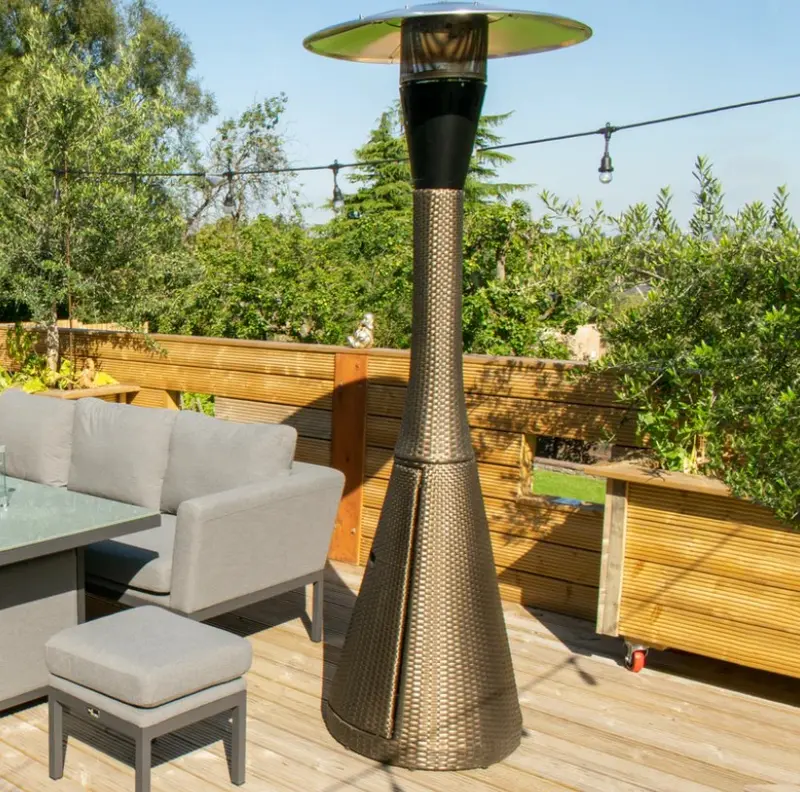 Love Burn Outdoor Patio Heaters Mushroom Or Rattan Style 13KW Heater, Steel, Rattan, No Gas Included Patio Heater 4
