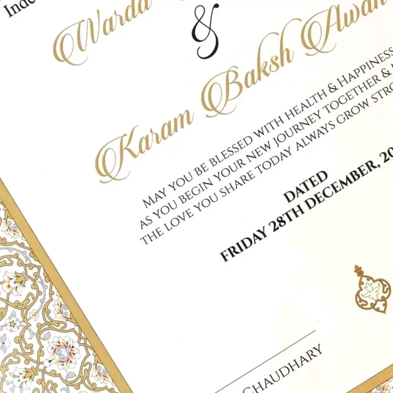Luxury Nikah Certificate | Hamered texture card | Wedding certificate | Nikah Nama | A4 size 4