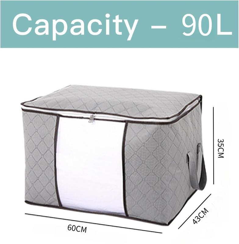 4Pcs Clothes Storage Bags Zipped Organizer for Underbed Wardrobe Cube Closet 1